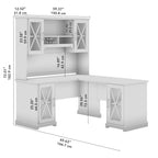 Bureau d'angle avec huche et rangements