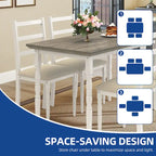 Ensemble Table à Manger de Ferme avec 4 Chaises Table à Manger Rectangulaire Style Colonne Romaine Cuisine