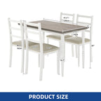Ensemble Table à Manger de Ferme avec 4 Chaises Table à Manger Rectangulaire Style Colonne Romaine Cuisine