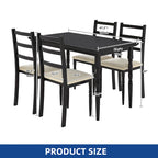 Ensemble Table à Manger de Ferme avec 4 Chaises Table à Manger Rectangulaire Style Colonne Romaine Cuisine
