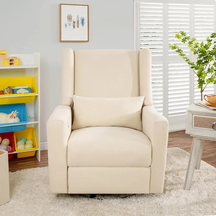 Fauteuil inclinable de luxe motorisé avec fonction pivotante et planeur, fauteuil inclinable de salon rembourré avec support lombaire