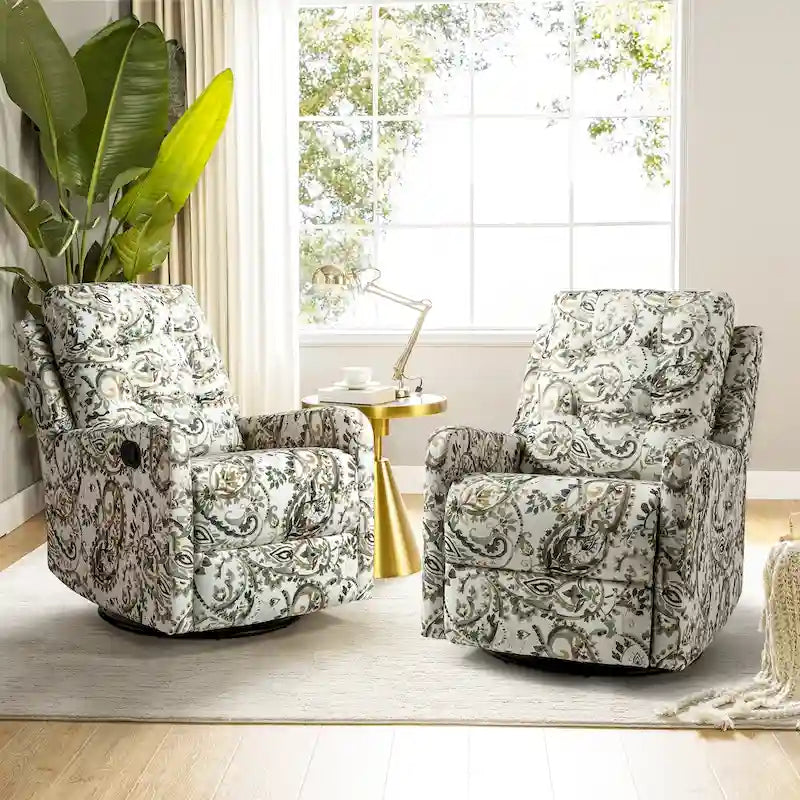 Fauteuil inclinable pivotant manuel avec dossier capitonné – Lot de 2