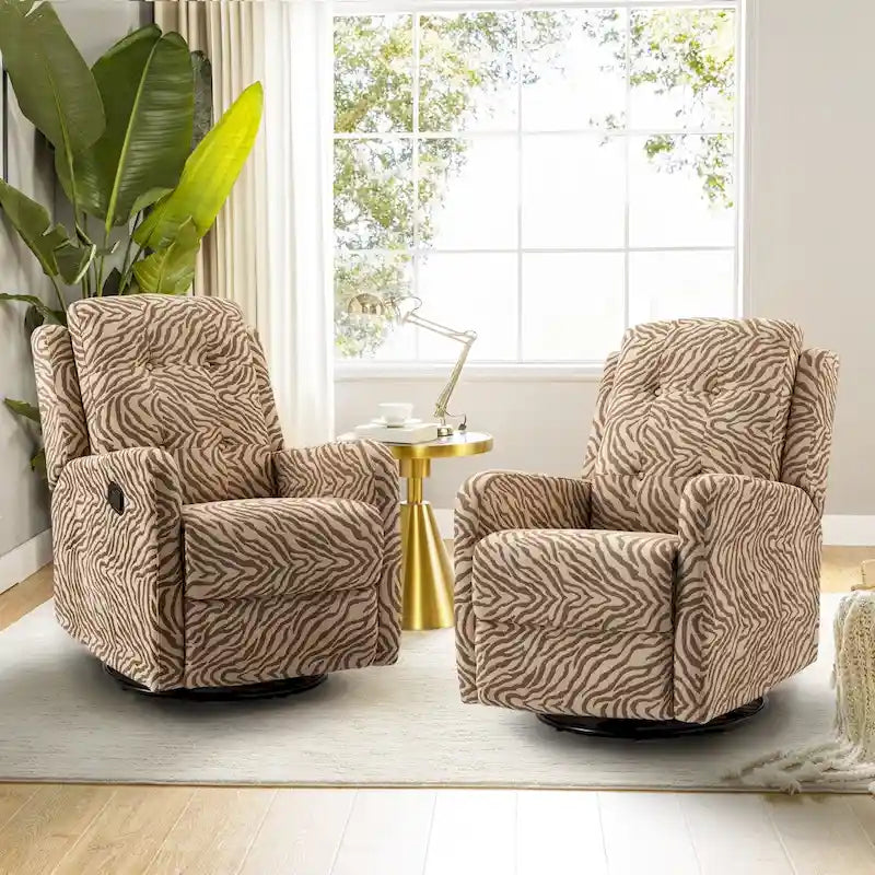 Fauteuil inclinable pivotant manuel avec dossier capitonné – Lot de 2