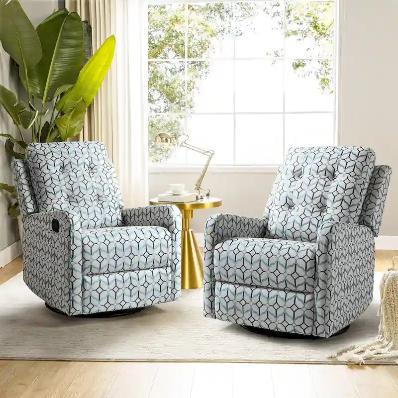 Fauteuil inclinable pivotant manuel avec dossier capitonné – Lot de 2