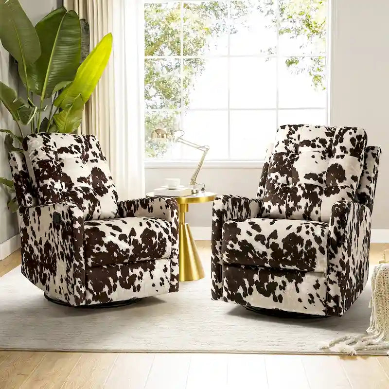 Fauteuil inclinable pivotant manuel avec dossier capitonné – Lot de 2