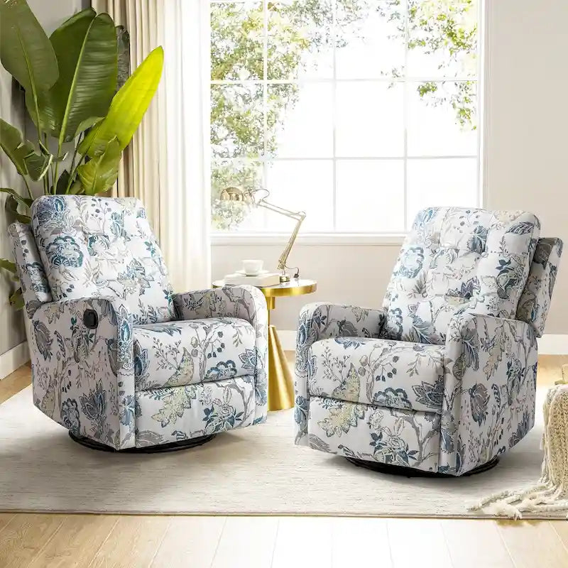 Fauteuil inclinable pivotant manuel avec dossier capitonné – Lot de 2
