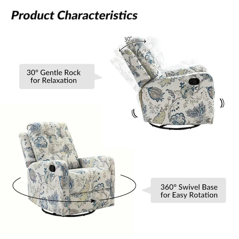 Fauteuil inclinable pivotant manuel avec dossier capitonné – Lot de 2