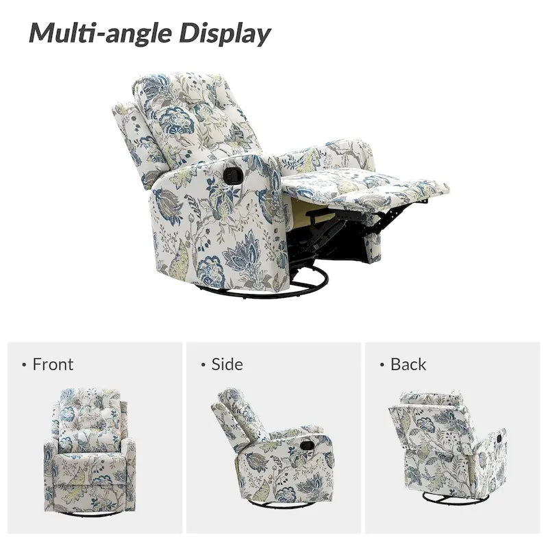 Fauteuil inclinable pivotant manuel avec dossier capitonné – Lot de 2