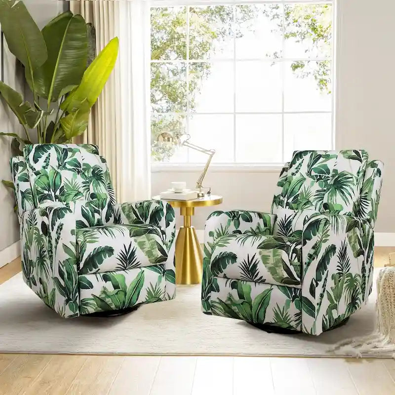 Fauteuil inclinable pivotant manuel avec dossier capitonné – Lot de 2