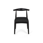 Chaises de salle à manger en tissu et en bois d'hévéa (lot de 2)