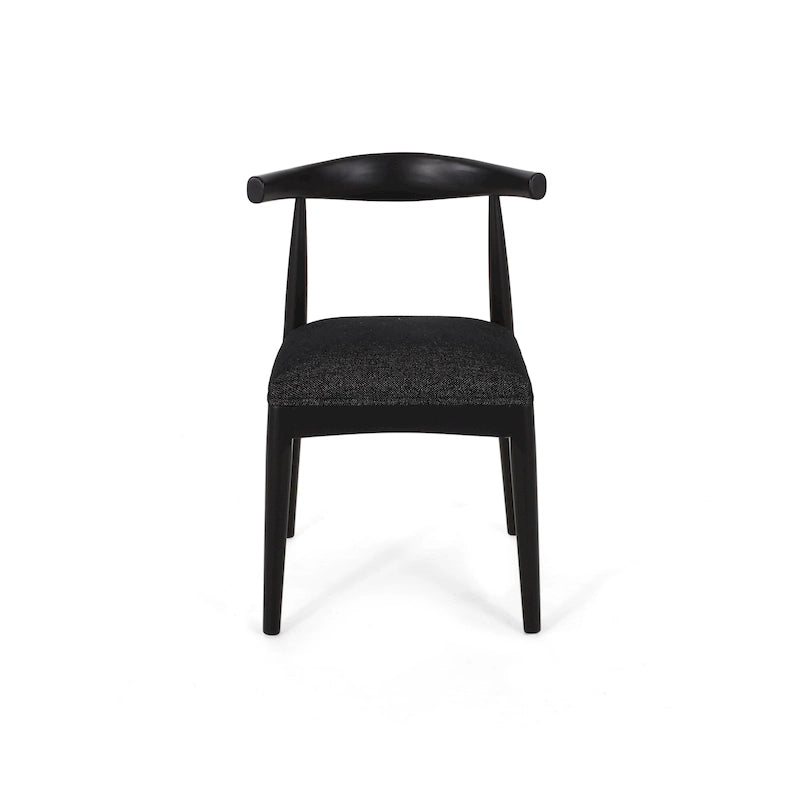 Chaises de salle à manger en tissu et en bois d'hévéa (lot de 2)
