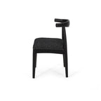 Chaises de salle à manger en tissu et en bois d'hévéa (lot de 2)