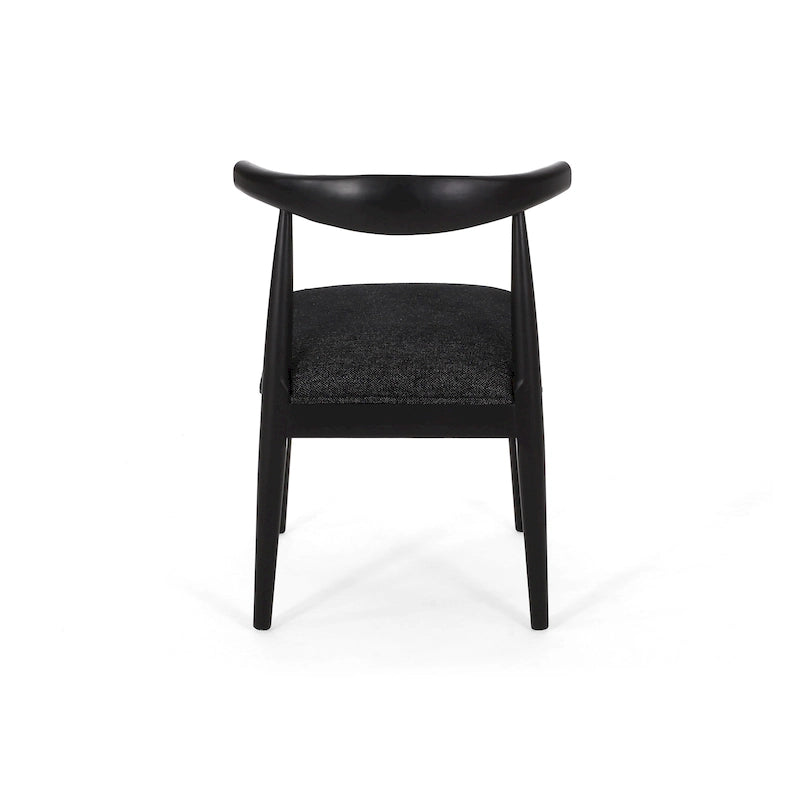 Chaises de salle à manger en tissu et en bois d'hévéa (lot de 2)