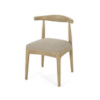 Chaises de salle à manger en tissu et en bois d'hévéa (lot de 2)