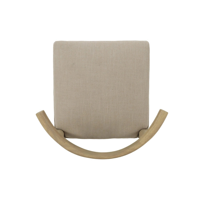 Chaises de salle à manger en tissu et en bois d'hévéa (lot de 2)