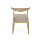 Chaises de salle à manger en tissu et en bois d'hévéa (lot de 2)
