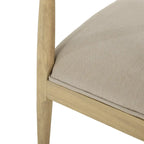 Chaises de salle à manger en tissu et en bois d'hévéa (lot de 2)