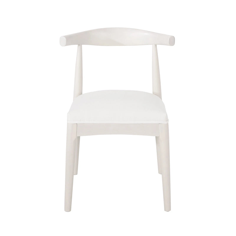 Chaises de salle à manger en tissu et en bois d'hévéa (lot de 2)