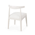 Chaises de salle à manger en tissu et en bois d'hévéa (lot de 2)