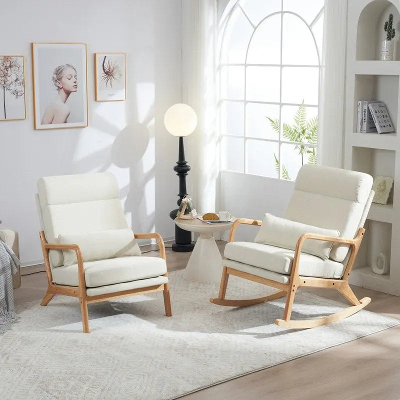 Fauteuil à bascule/fauteuil d'appoint rembourré double usage à dossier haut 39,37 W