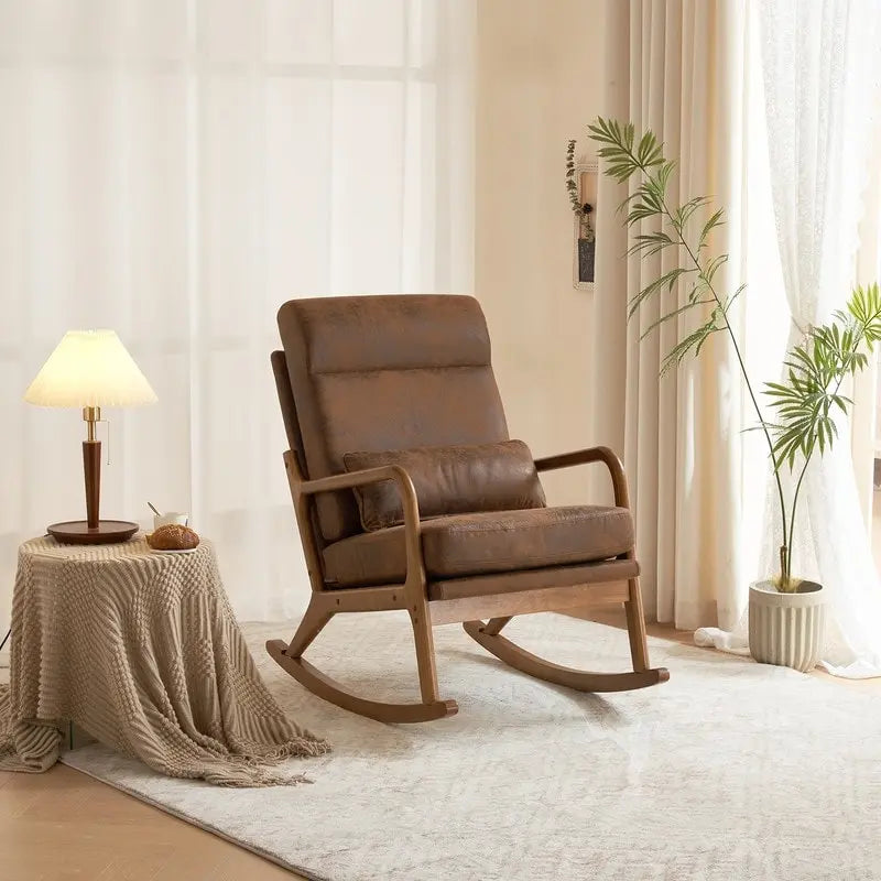 Fauteuil à bascule/fauteuil d'appoint rembourré double usage à dossier haut 39,37 W