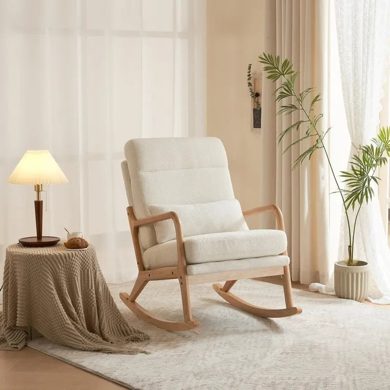 Fauteuil à bascule/fauteuil d'appoint rembourré double usage à dossier haut 39,37 W