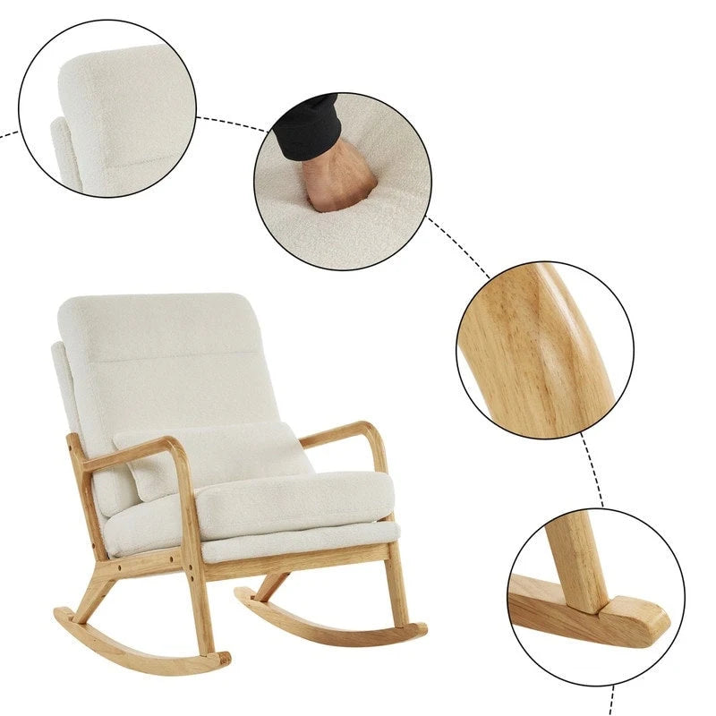 Fauteuil à bascule/fauteuil d'appoint rembourré double usage à dossier haut 39,37 W
