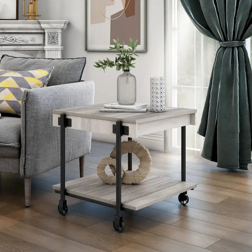 24-inch Steel 1-Shelf End Table