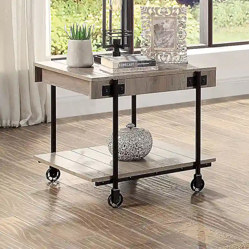 Table d'appoint à 1 étagère en acier de 24 po