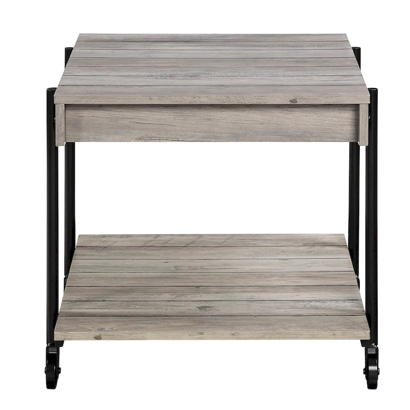 Table d'appoint à 1 étagère en acier de 24 po