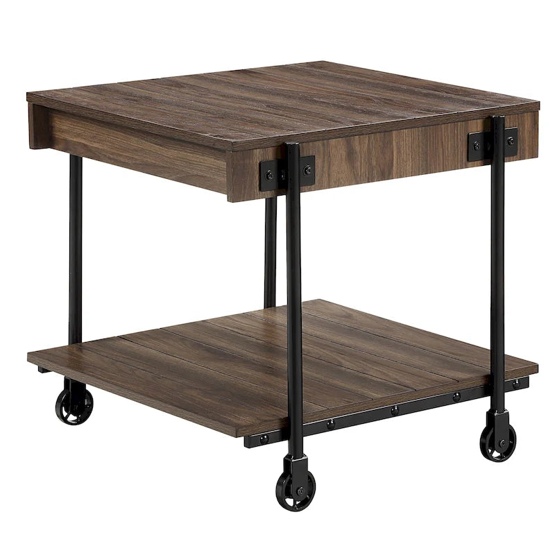 Table d'appoint à 1 étagère en acier de 24 po
