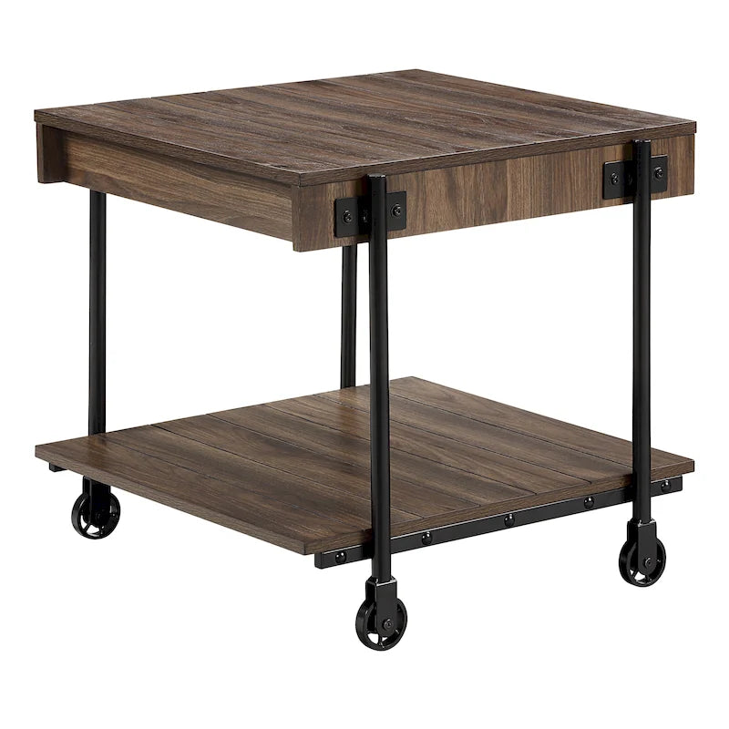Table d'appoint à 1 étagère en acier de 24 po