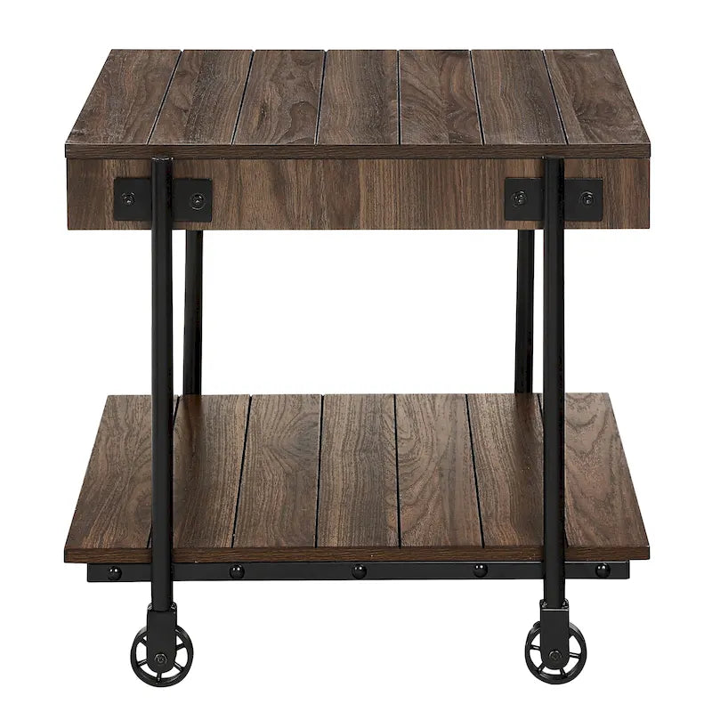 Table d'appoint à 1 étagère en acier de 24 po
