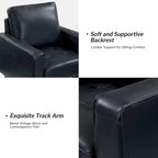 Fauteuil en cuir véritable du milieu du siècle