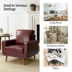 Fauteuil en cuir véritable du milieu du siècle