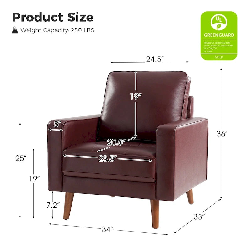 Fauteuil en cuir véritable du milieu du siècle