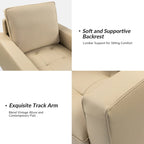 Fauteuil en cuir véritable du milieu du siècle