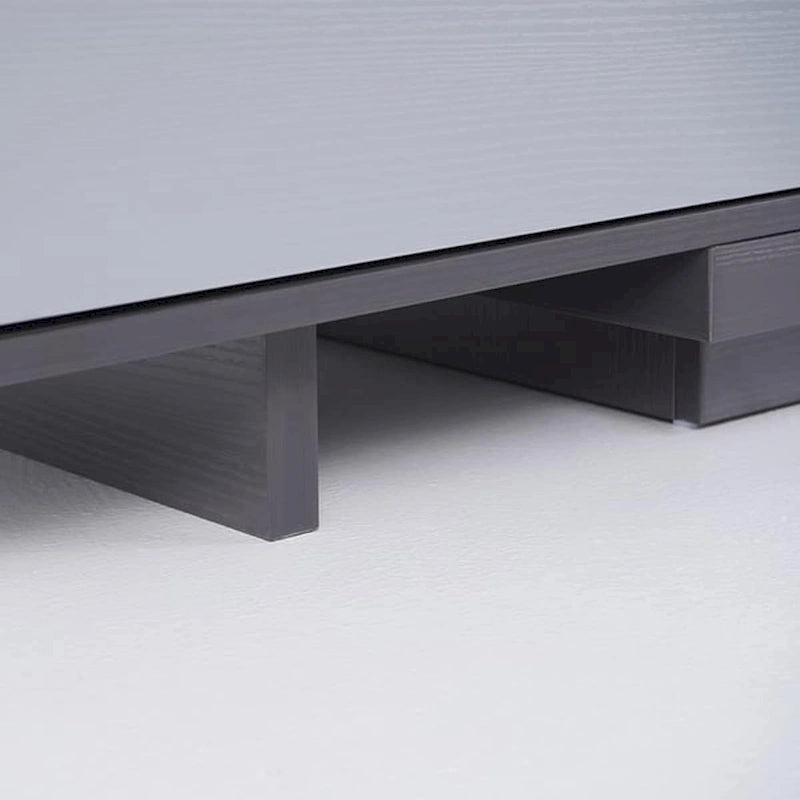 Meuble TV moderne extensible 118 avec 3 tiroirs spacieux, console multimédia à longueur réglable pour salon