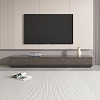 Meuble TV moderne extensible 118 avec 3 tiroirs spacieux, console multimédia à longueur réglable pour salon