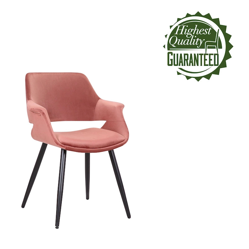Chaise de salle à manger en velours de style Mid-century