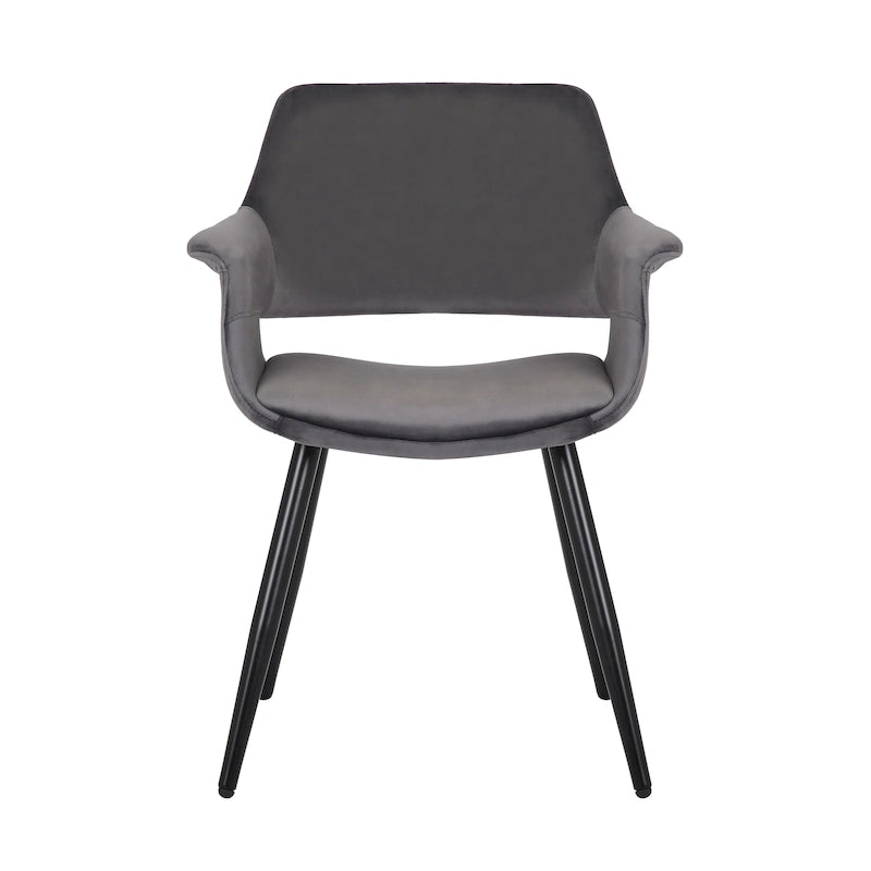 Chaise de salle à manger en velours de style Mid-century
