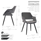 Chaise de salle à manger en velours de style Mid-century