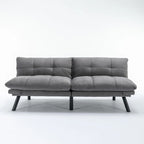 70,87 Futon Canapé-Lit, Canapé Pliable en Mousse Convertible Lit de Repos avec Accoudoirs Réglables pour Petits Espaces