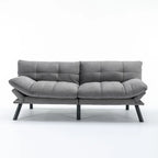 70,87 Futon Canapé-Lit, Canapé Pliable en Mousse Convertible Lit de Repos avec Accoudoirs Réglables pour Petits Espaces