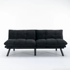 70,87 Futon Canapé-Lit, Canapé Pliable en Mousse Convertible Lit de Repos avec Accoudoirs Réglables pour Petits Espaces
