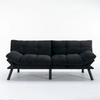 70,87 Futon Canapé-Lit, Canapé Pliable en Mousse Convertible Lit de Repos avec Accoudoirs Réglables pour Petits Espaces