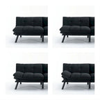 70,87 Futon Canapé-Lit, Canapé Pliable en Mousse Convertible Lit de Repos avec Accoudoirs Réglables pour Petits Espaces