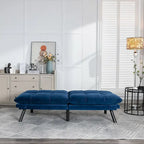 70,87 Futon Canapé-Lit, Canapé Pliable en Mousse Convertible Lit de Repos avec Accoudoirs Réglables pour Petits Espaces