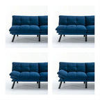 70,87 Futon Canapé-Lit, Canapé Pliable en Mousse Convertible Lit de Repos avec Accoudoirs Réglables pour Petits Espaces