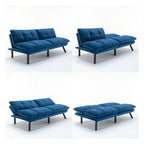 70,87 Futon Canapé-Lit, Canapé Pliable en Mousse Convertible Lit de Repos avec Accoudoirs Réglables pour Petits Espaces